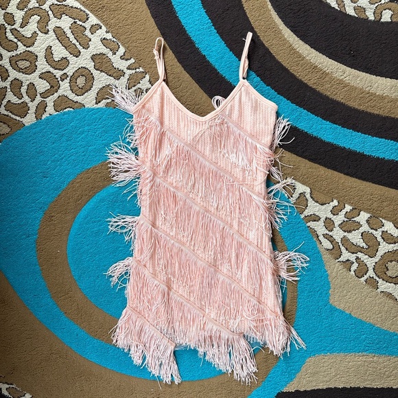 Fundaisy Peach Sequin Fringe Cami Top - Picture 2 of 6